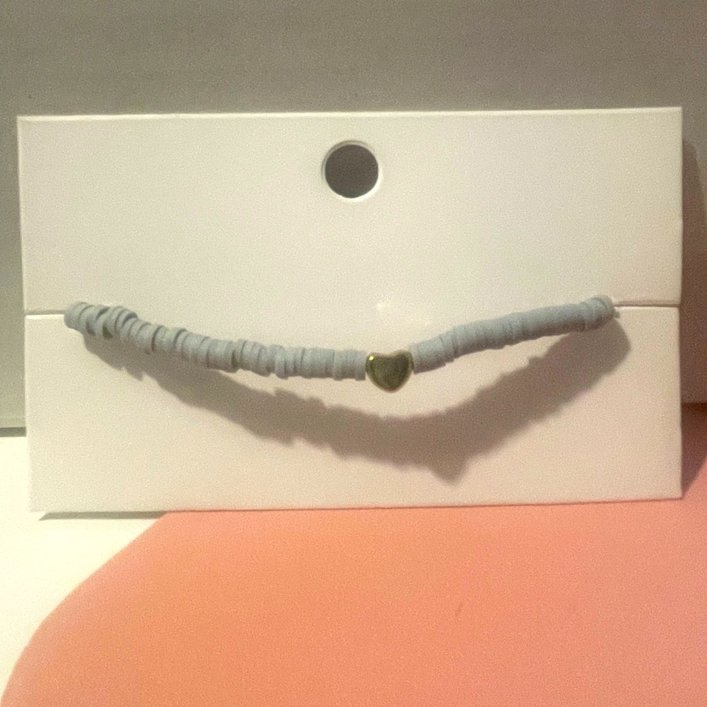 Simple Light Gray bracelet with Gold accent